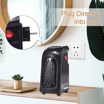 DAYBETTER Electric Handy Room Heater with Button Controls 400 Watt Fan Room Heater (Black) TAR-D-01