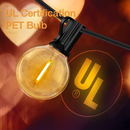 DAYBETTER 100ft Outdoor String Lights Waterproof, G40 Globe Led Patio Lights with 50 Edison Vintage Bulbs, Connectable Outdoor Lights for Yard Porch Bistro �