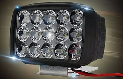 DAYBETTER� 15 Led Latest Bike Led Light Fog Spot Light Headlight for All Bike and Cars (Pack of 2)