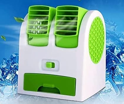 DAYBETTER Mini AC USB and Battery Operated Air Conditioner Mini Water Air Cooler Cooling Fan Duel with Ice Chambe Perfect for Temple,Home,Kitchen USE, Study Many MULTICOLOURS DAYBETTER-001