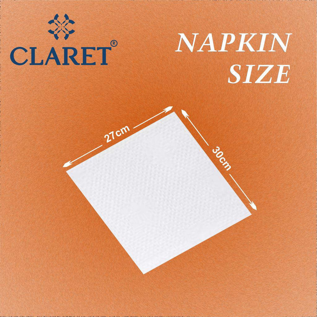 Claret 1-Ply Soft White Napkins (5-Pack, 70 Sheets, 27x30 cm) - Ideal for Dining, Parties, Events with Durable and Highly Absorbent Quality