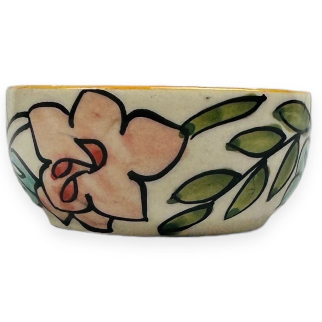 CERAMIC DINING Yellow Mughal Floral 50ml Dip Bowls Set of 2