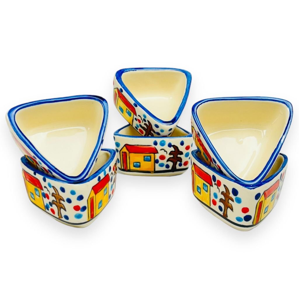 CERAMIC DINING Multicolor Hut Handpainted 50ml Dip Bowls Set of 6