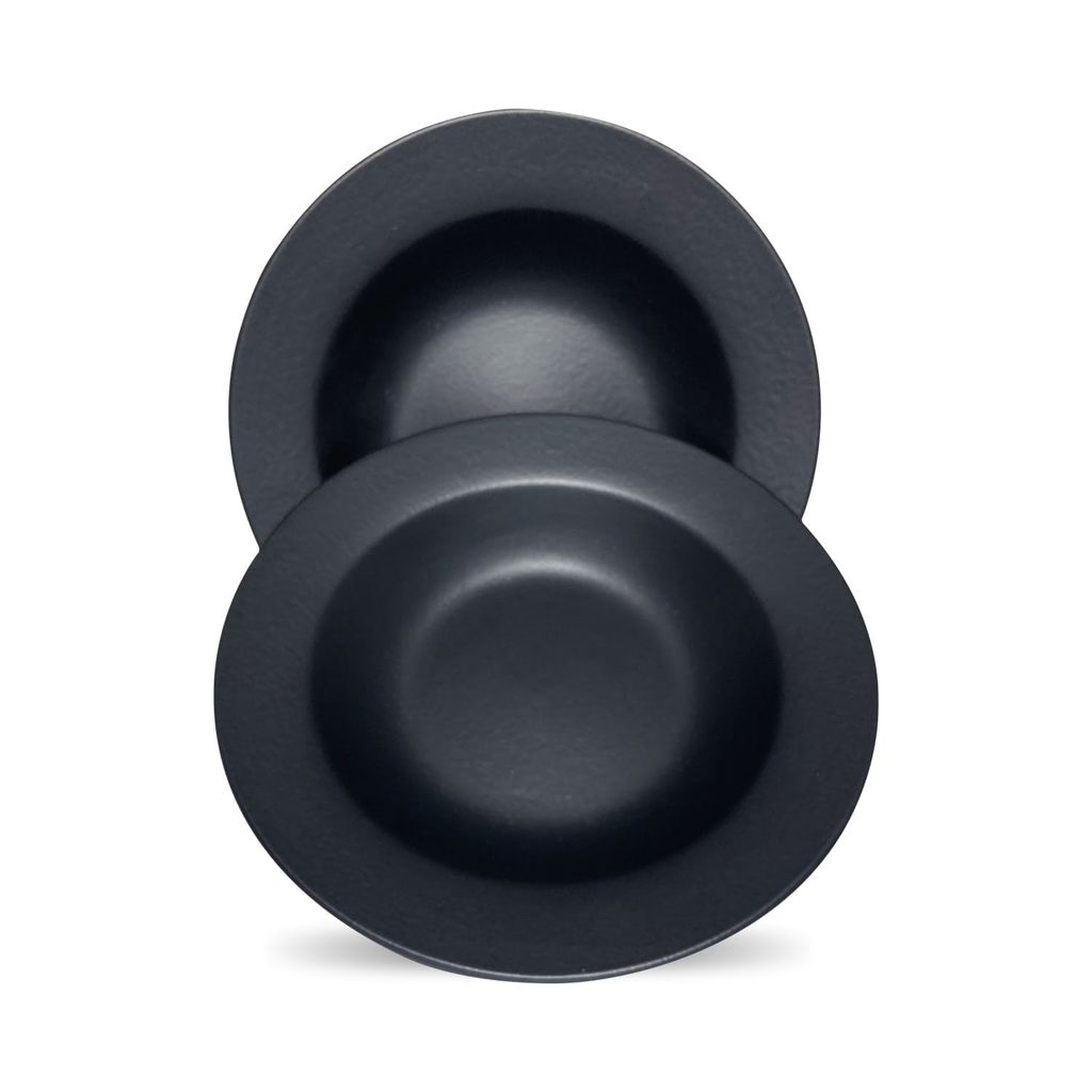 Ceramic Dining Chic Matte Black Ceramic Deep Plates Set of 2