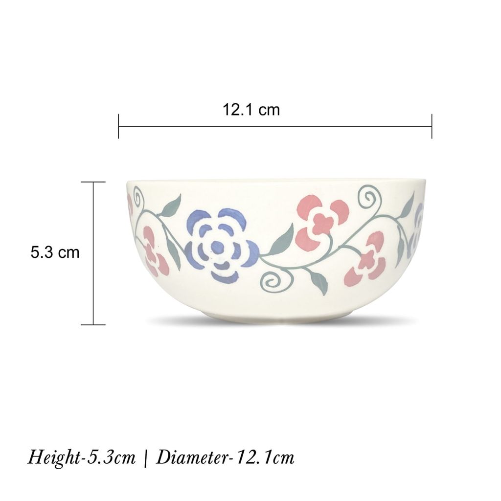 Ceramic Dining Neelkamal Pattern Ceramic White Bowl set of 2