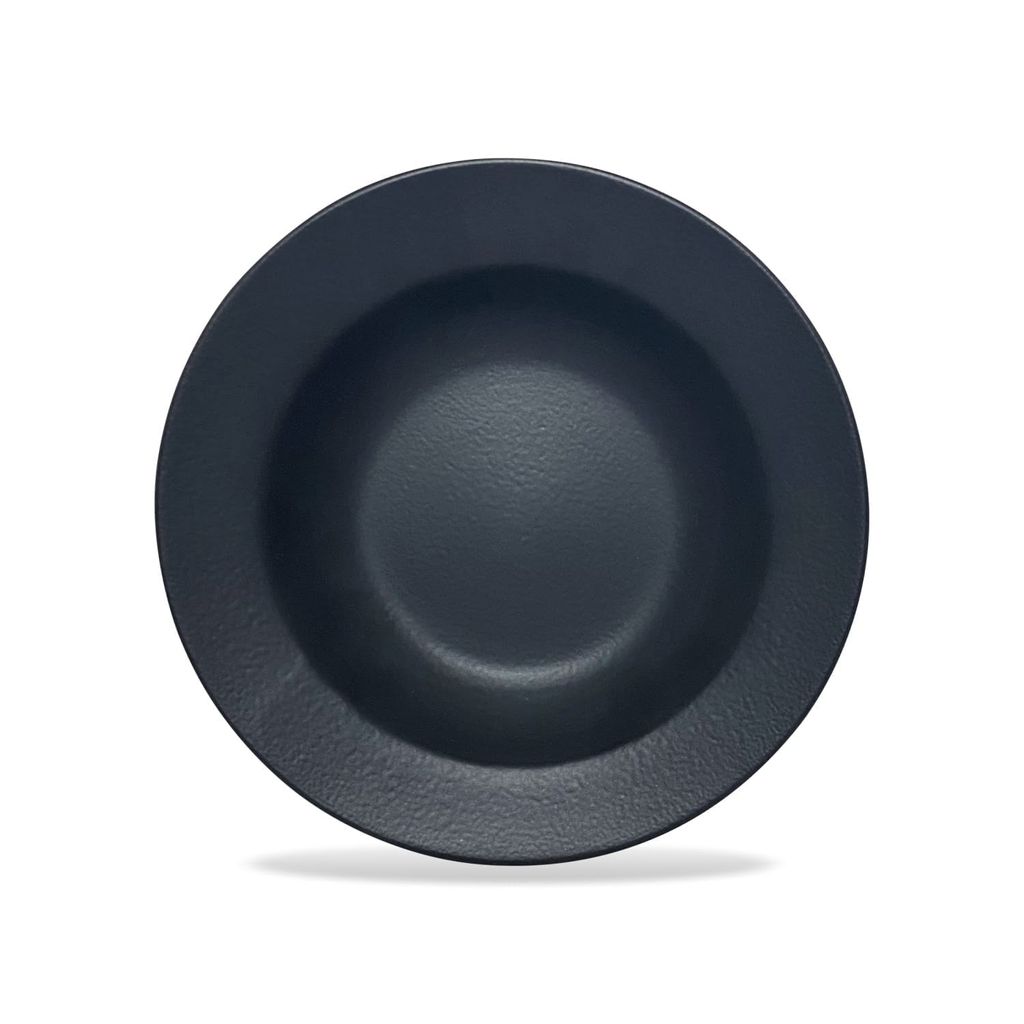 Ceramic Dining Chic Matte Black Ceramic Deep Plates Set of 2
