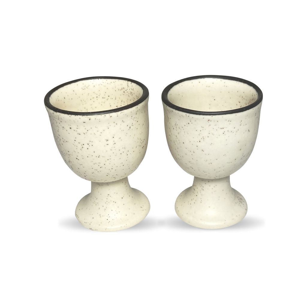 Ceramic Dining Matte White Egg Ceramic Cup Holders Set of 2