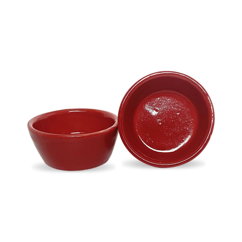 Ceramic Dining Glossy Red Ceramic Dip Bowls Set of 2