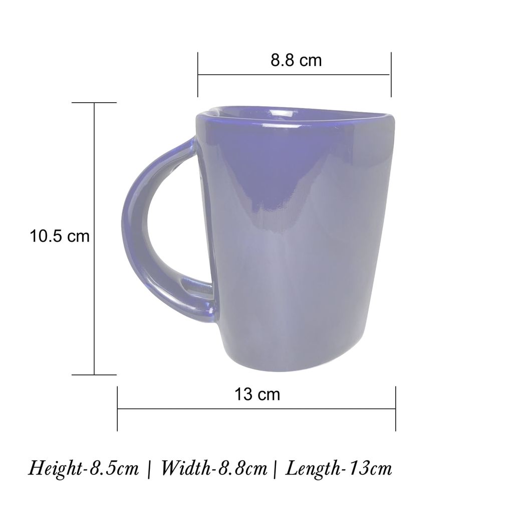 Ceramic Dining Royal Blue Heart Shaped Ceramic Coffee Mugs with Spoon