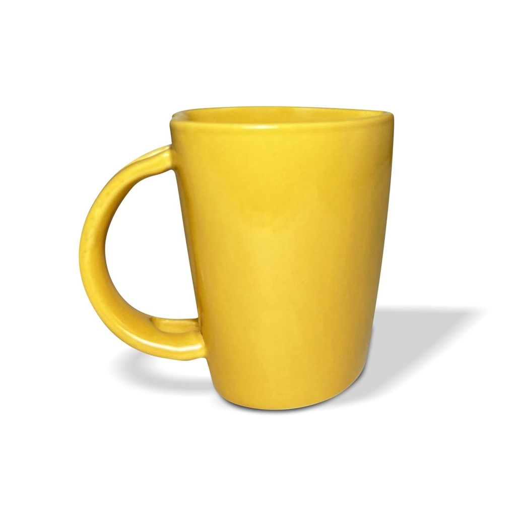 Ceramic Dining Yellow Heart Shaped Ceramic Coffee Mugs with Spoon