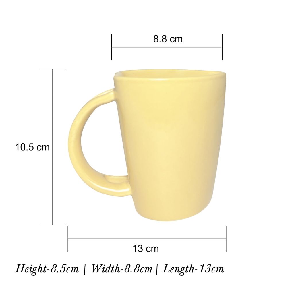 Ceramic Dining Yellow Heart Shaped Ceramic Coffee Mugs with Spoon