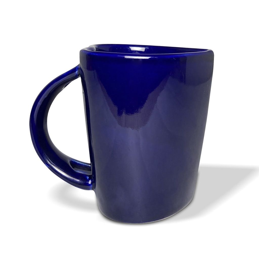 Ceramic Dining Royal Blue Heart Shaped Ceramic Coffee Mugs with Spoon
