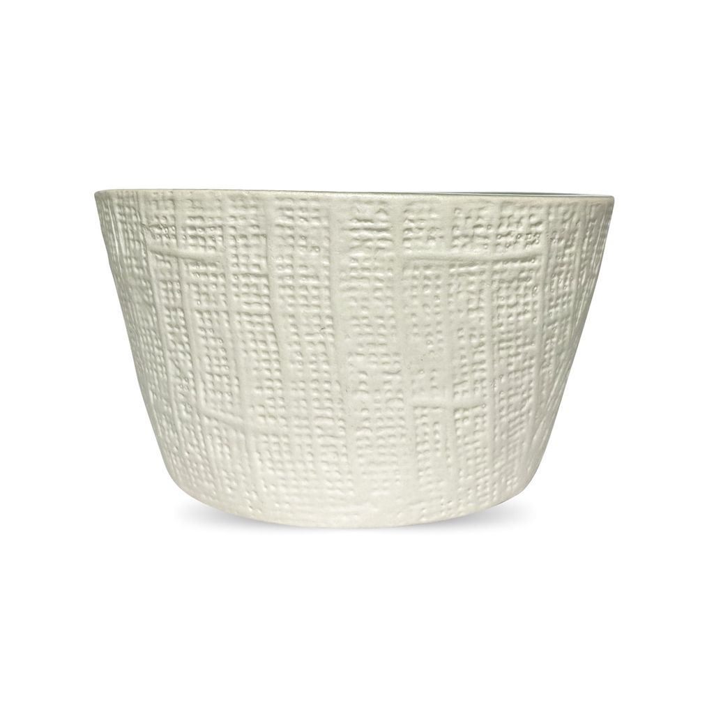 Ceramic Dining Basket Pattern White And Grey Ceramic Serving Bowl
