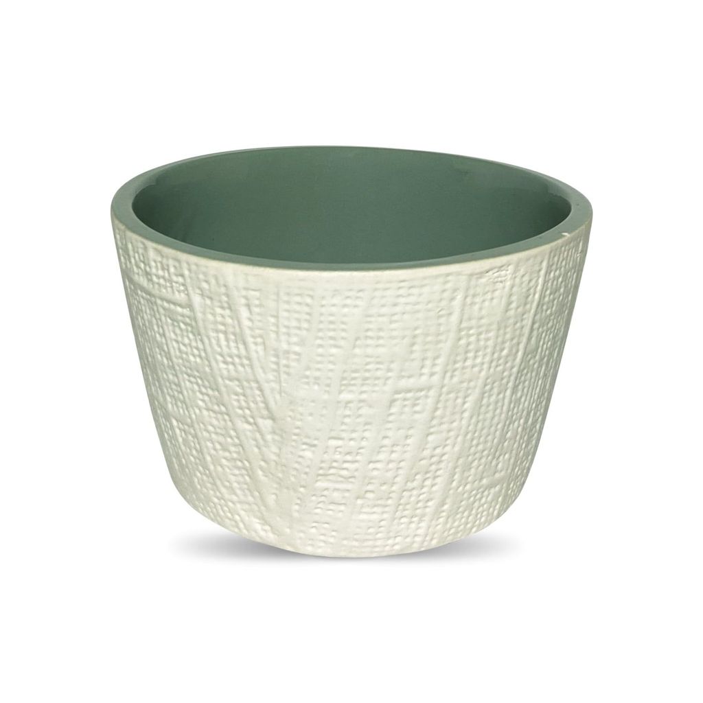 Ceramic Dining Basket Pattern White And Grey Ceramic Serving Bowl