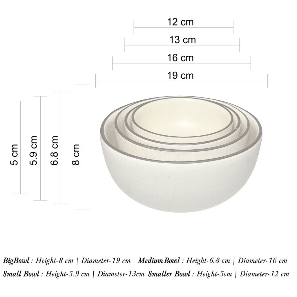 Ceramic Dining Matte White Ceramic Serving Bowls Set of 4