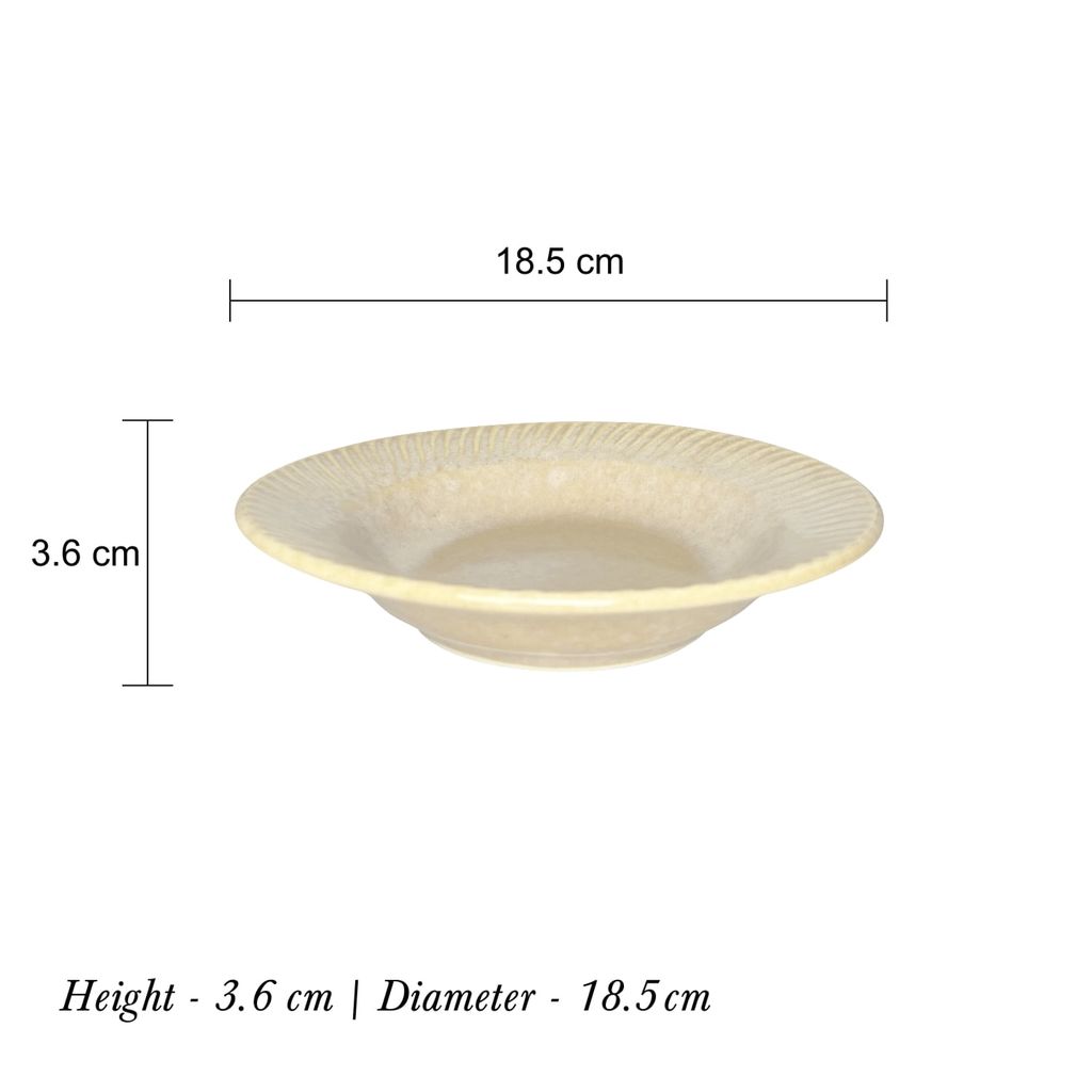 Ceramic Dining Mustard Ceramic Deep Pasta Plates Set of 2