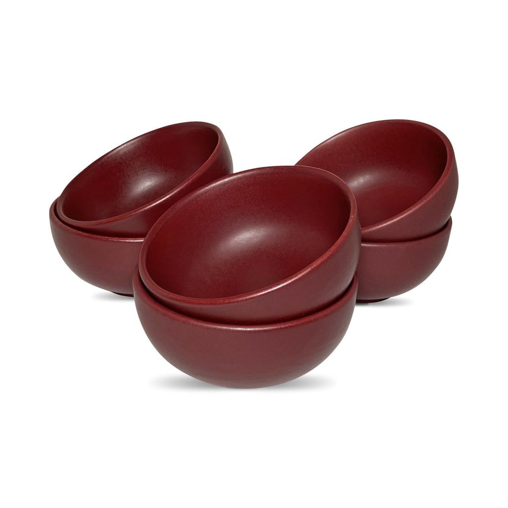 Ceramic Dining Matte Maroon Ceramic Bowls Katoris Set of 6