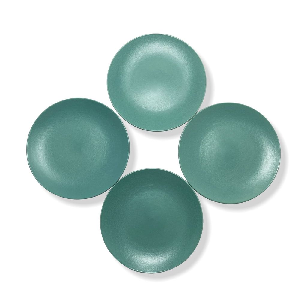 Ceramic Dining Matte Eurasian Teal Green Ceramic 7Inchs Quarter Plates- Set of 4