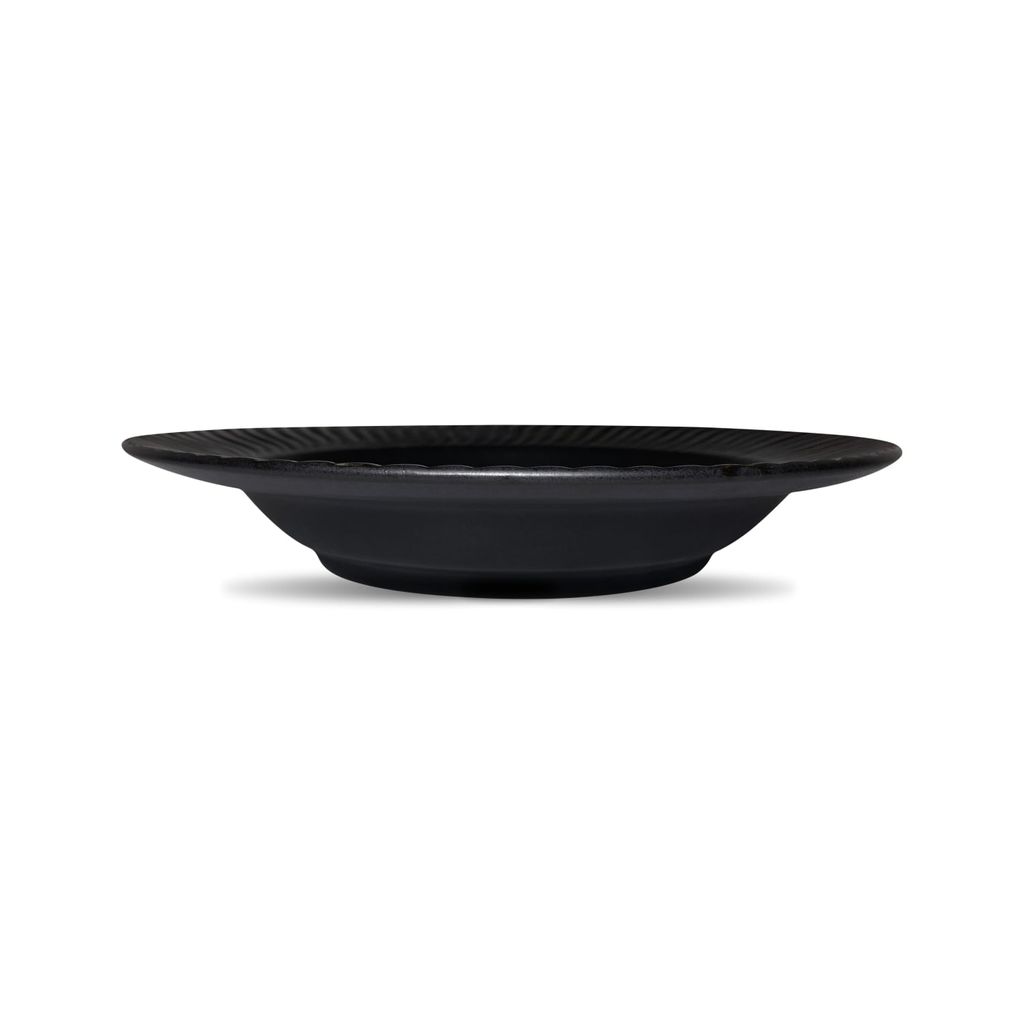 Ceramic Dining Matte Black Ceramic Deep Pasta Plate