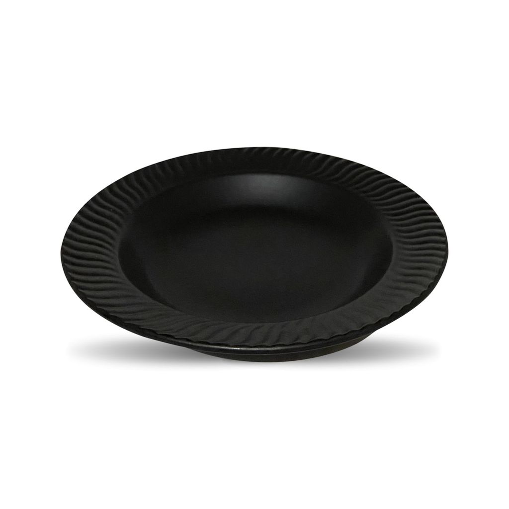 Ceramic Dining Matte Black Ceramic Deep Pasta Plate