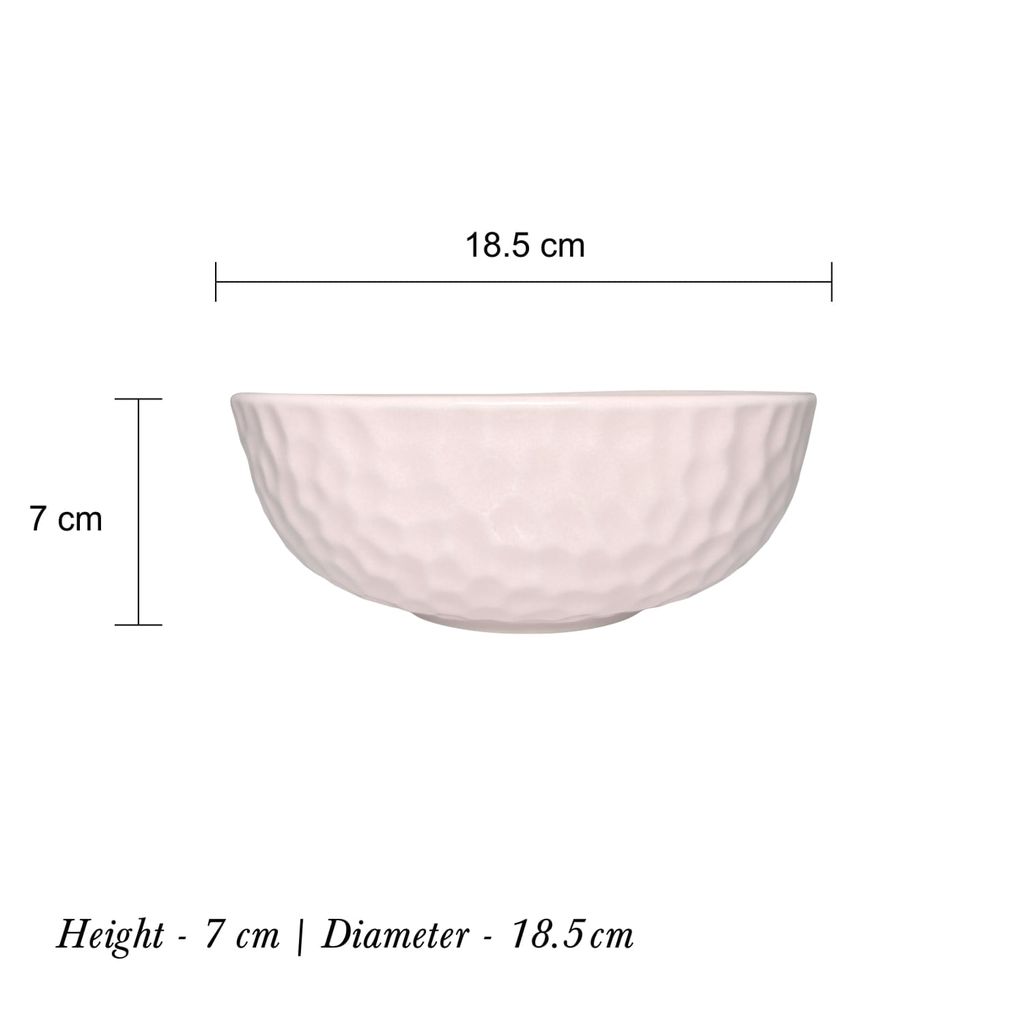 Ceramic Dining Studio Collection Pink Hammered Pattern Ceramic 1000ML Serving Bowl