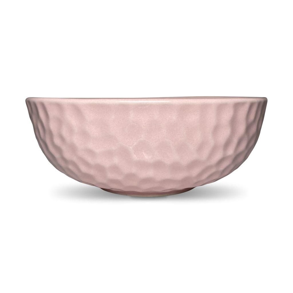 Ceramic Dining Studio Collection Pink Hammered Pattern Ceramic 1000ML Serving Bowl