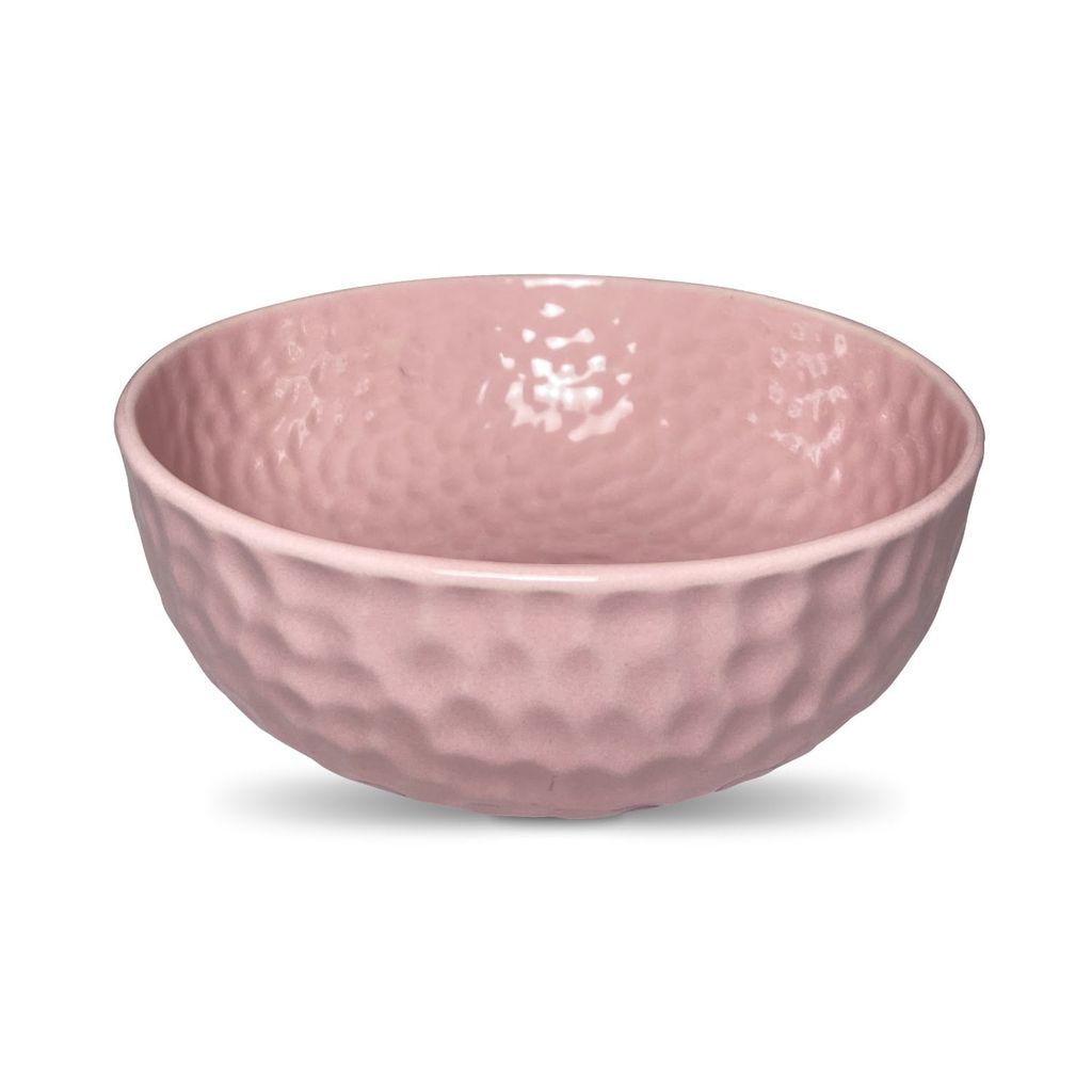 Ceramic Dining Studio Collection Pink Hammered Pattern Ceramic 1000ML Serving Bowl