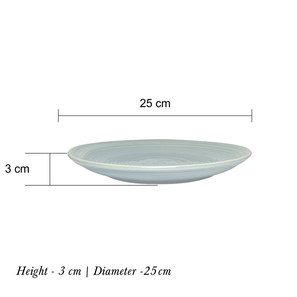 Ceramic Dining Studio Collection Sea Green Hand-Glazed Ceramic Dinner Plates Set of 2