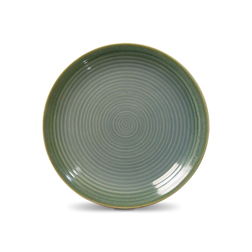 Ceramic Dining Studio Collection Sea Green Hand-Glazed Ceramic Dinner Plates Set of 2