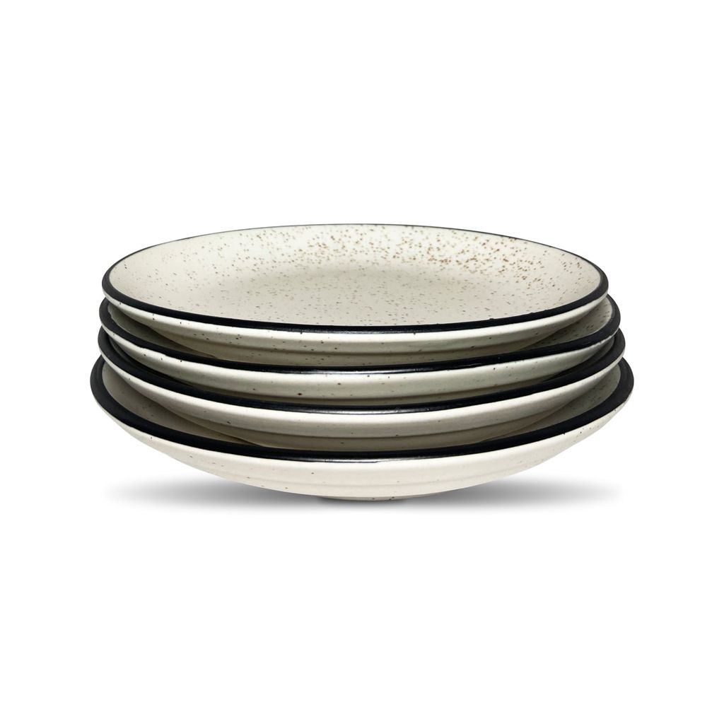 Ceramic Dining Matte White Ceramic 7.5 Quarter Plates Set of 4