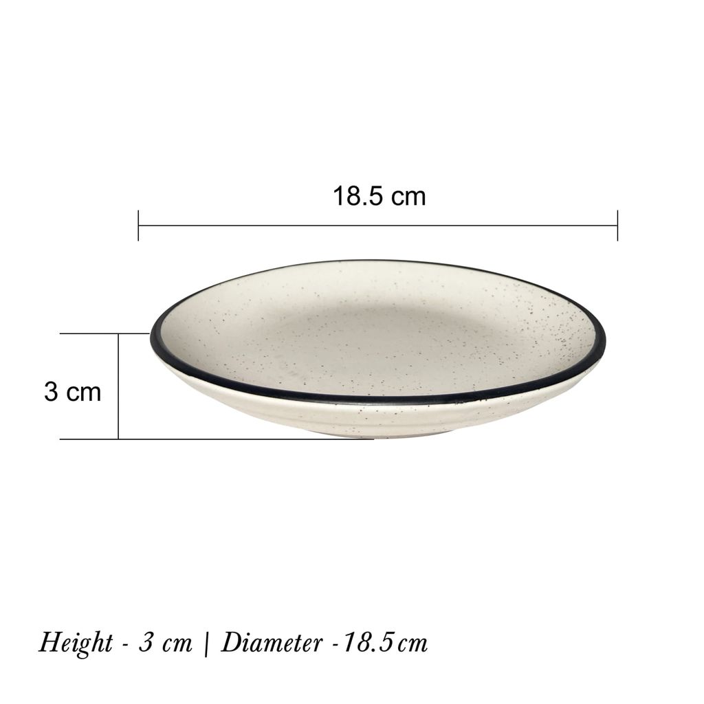 Ceramic Dining Matte White Ceramic 7.5 Quarter Plates Set of 4