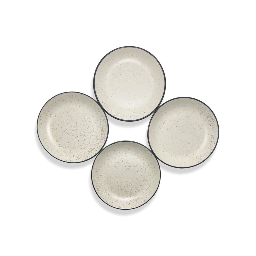 Ceramic Dining Matte White Ceramic 7.5 Quarter Plates Set of 4