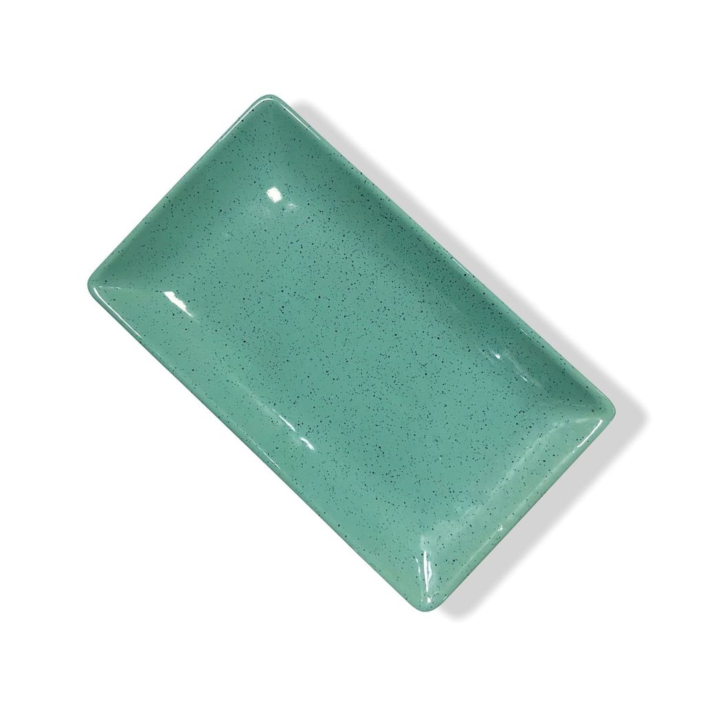 Ceramic Dining Studio Collection Aqua Blue Sprinkle Ceramic Designer 11 inches Serving Platter