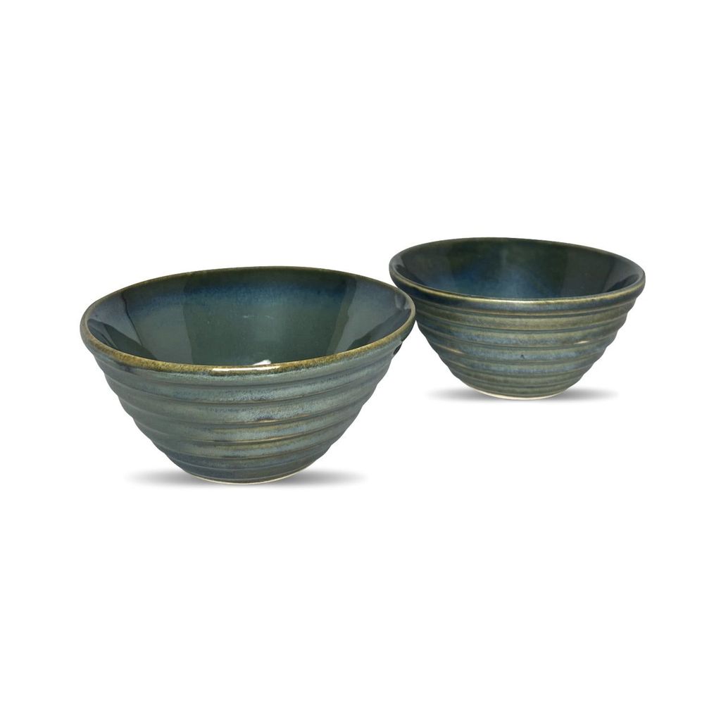 Ceramic Dining Emerald Green Designer Ceramic Dinner Bowls Set of 4