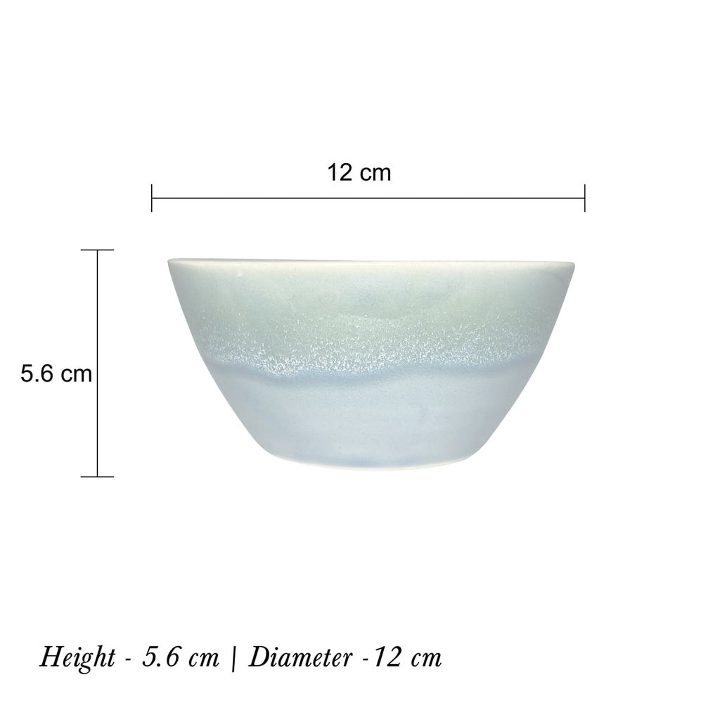 Ceramic Dining Sea Green Hand-Glazed Ceramic Dinner Bowls Set of 4