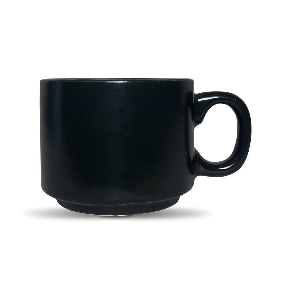 Ceramic Dining Matte Black Metallic Ceramic Tea Cups Set of 6