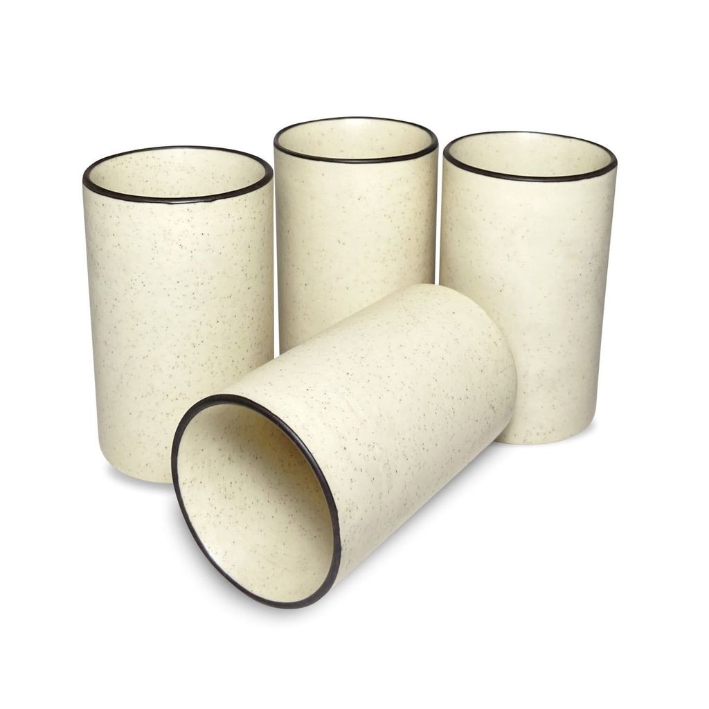 Ceramic Dining Matte White Ceramic Glasses Set of 4