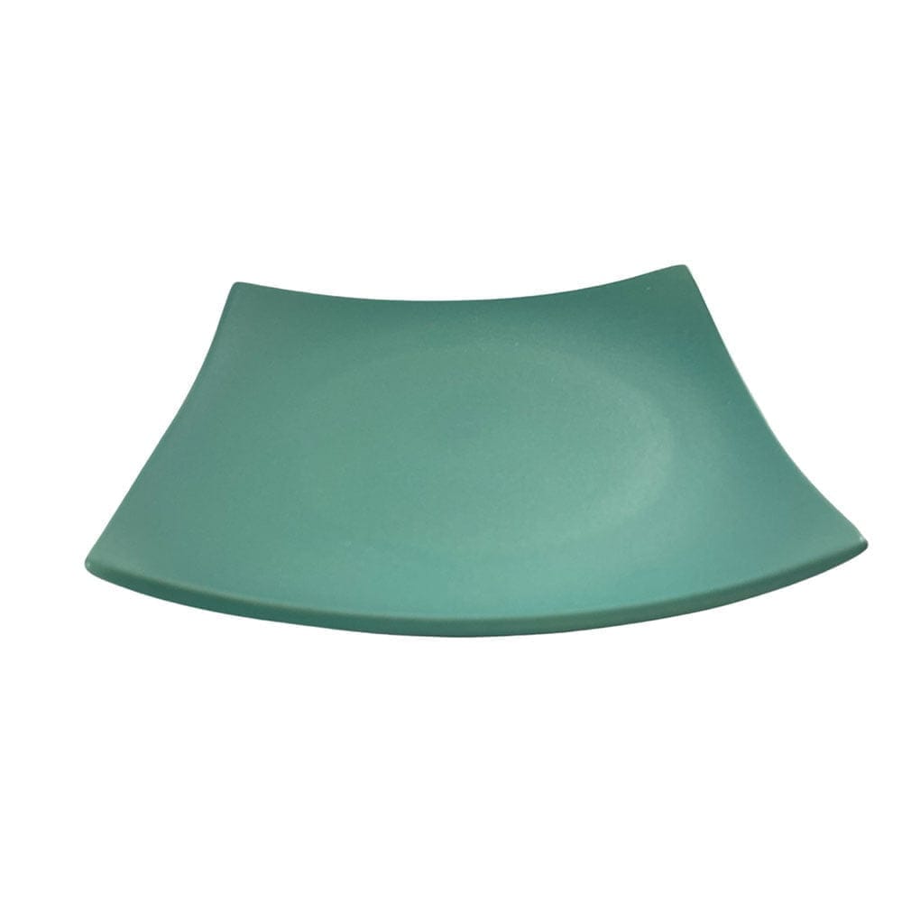Ceramic Dining Matte Eurasian Teal Green Square Ceramic Quarter Plates- Set of 4