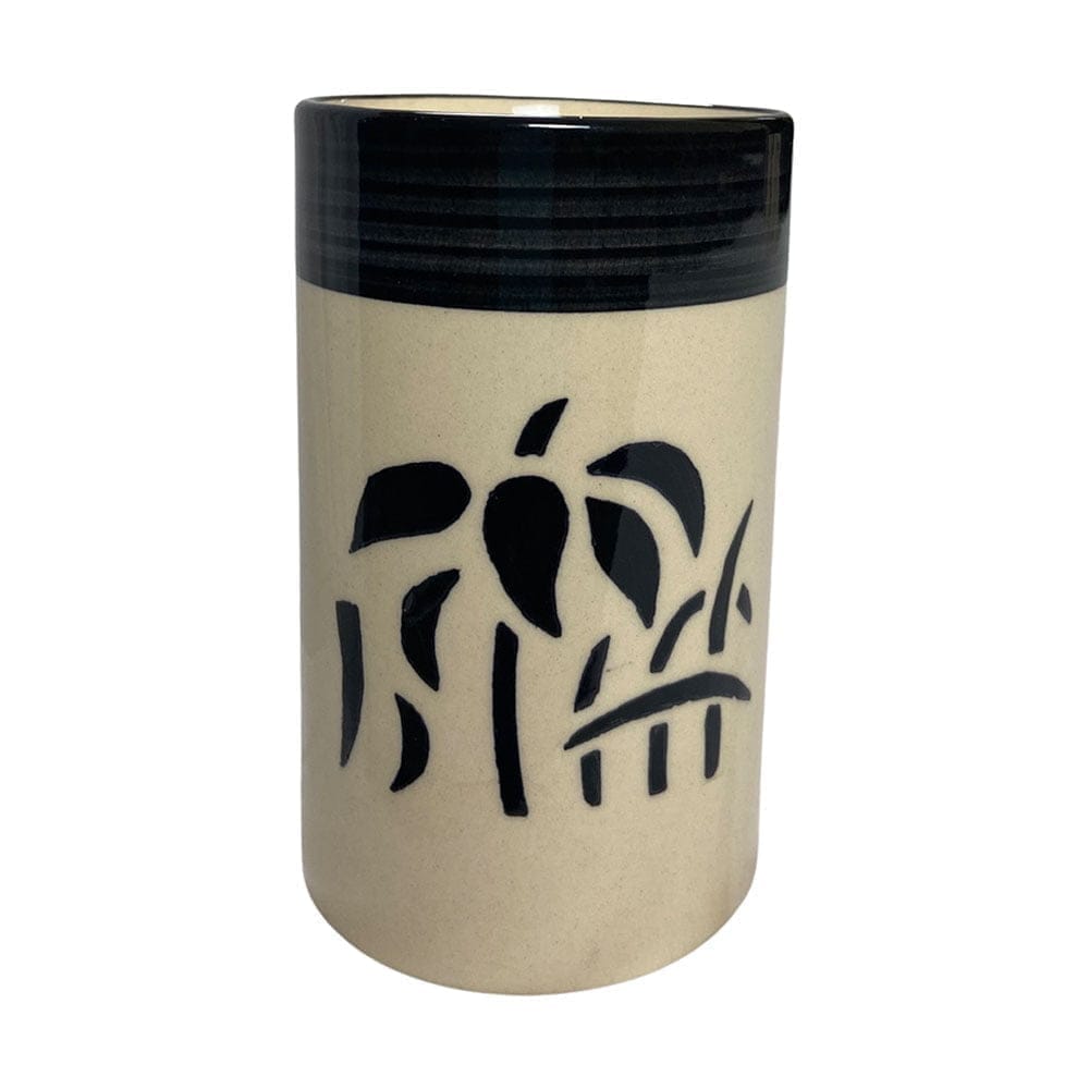 Ceramic Dining Glossy Black & White Ceramic Glasses Set of 4