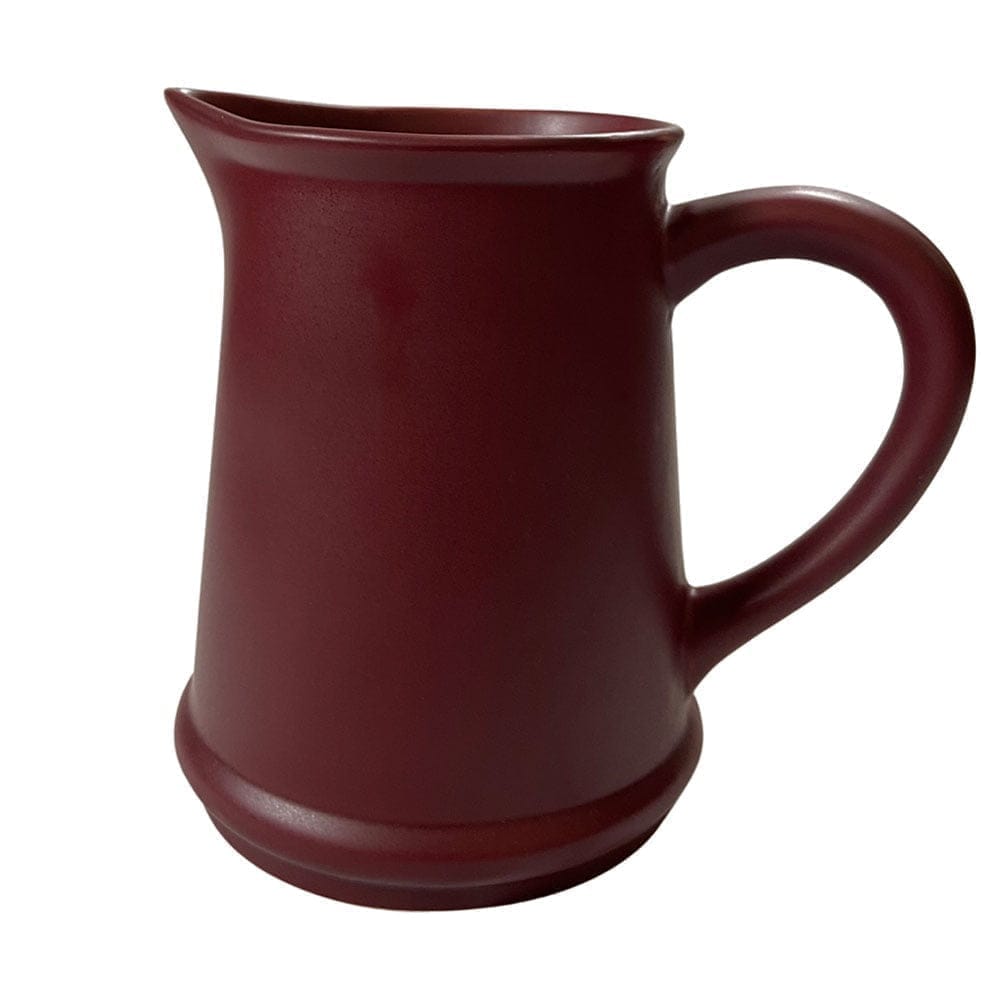Ceramic Dining Matte Maroon Ceramic Glasses With Jug Set of 5