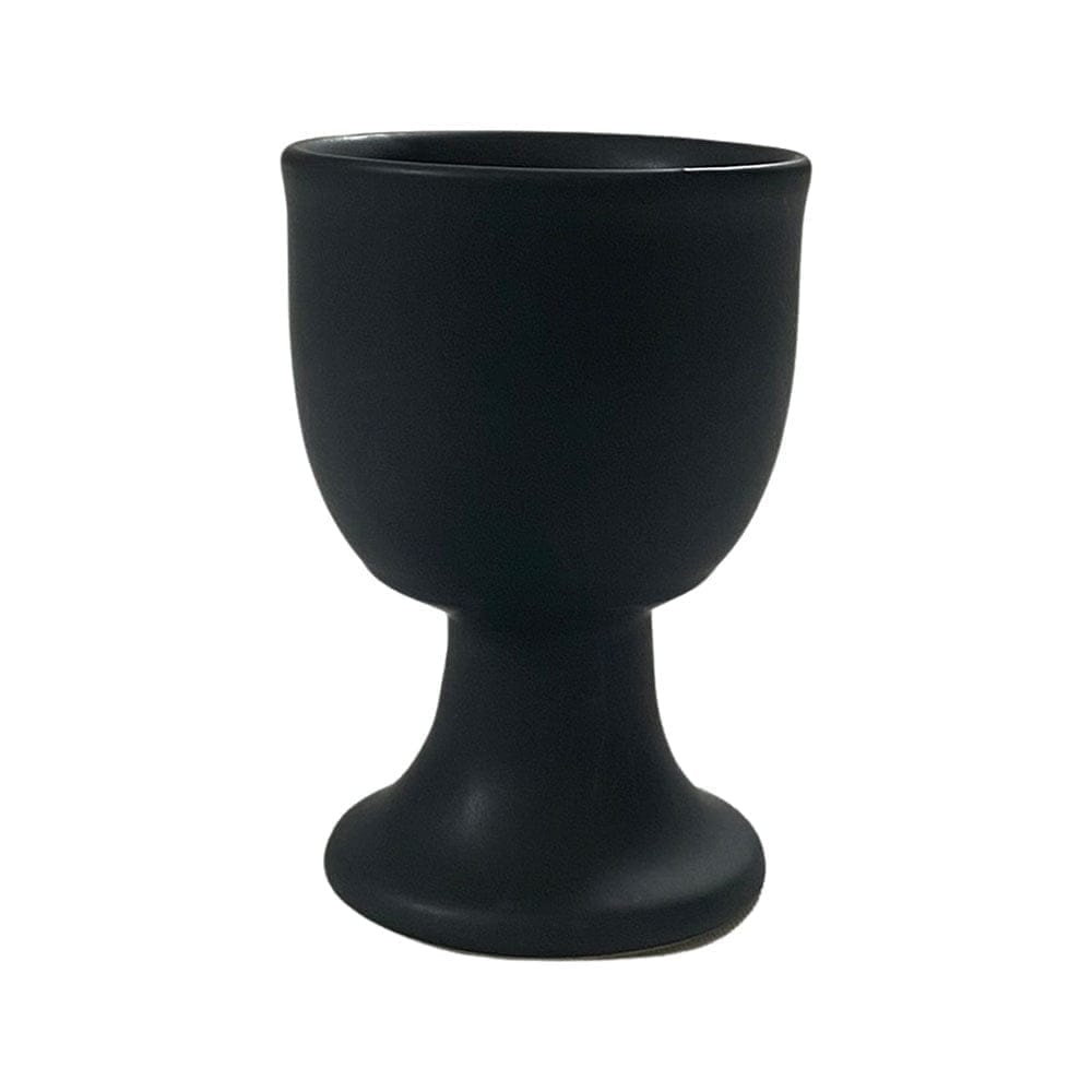Ceramic Dining Matte Black Egg Ceramic Cup Holders Set of 2