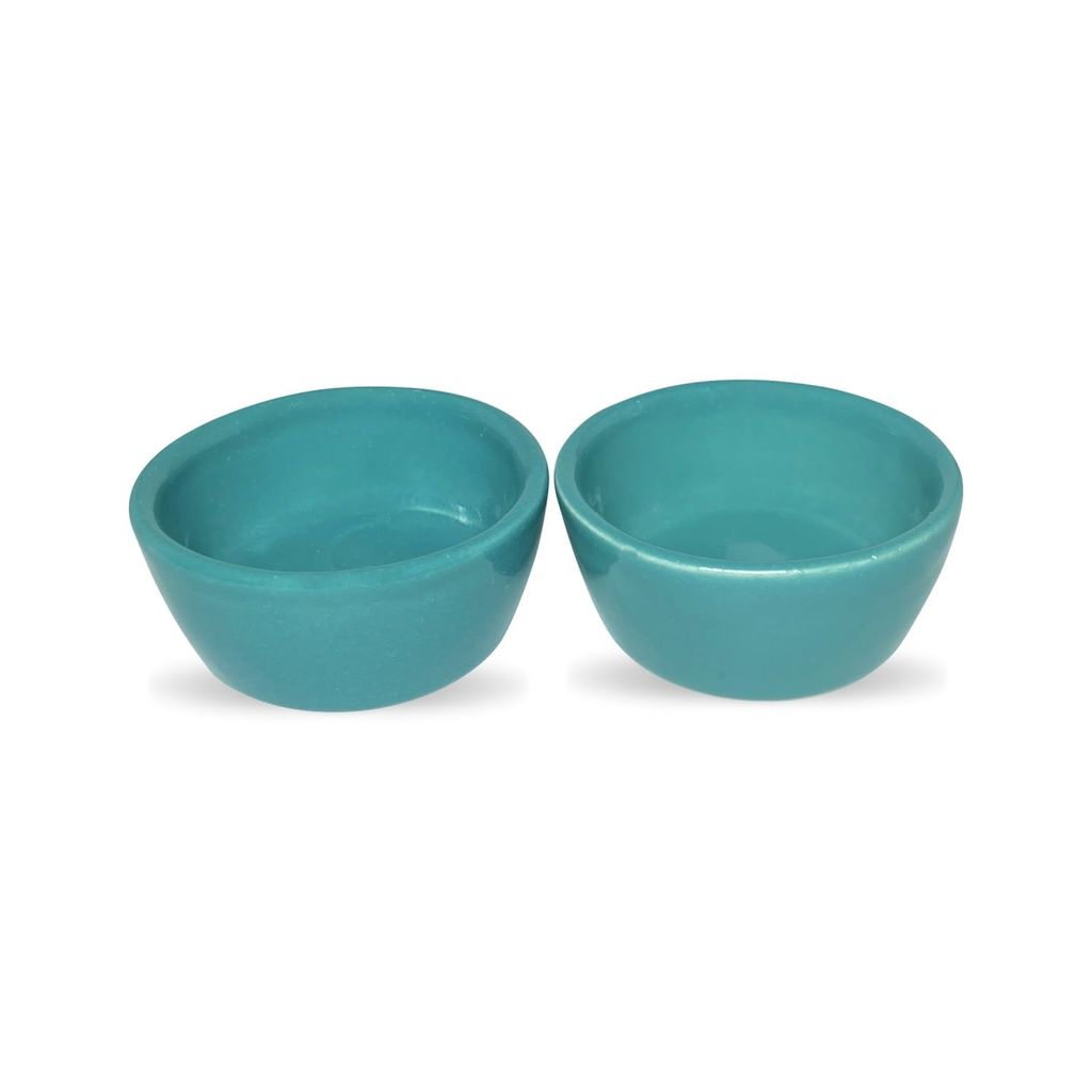 Ceramic Dining Eurasian Teal Green Ceramic Dip Bowls Set of 6 || Ketchup Bowls || Sauce Bowls || Chutney Bowls