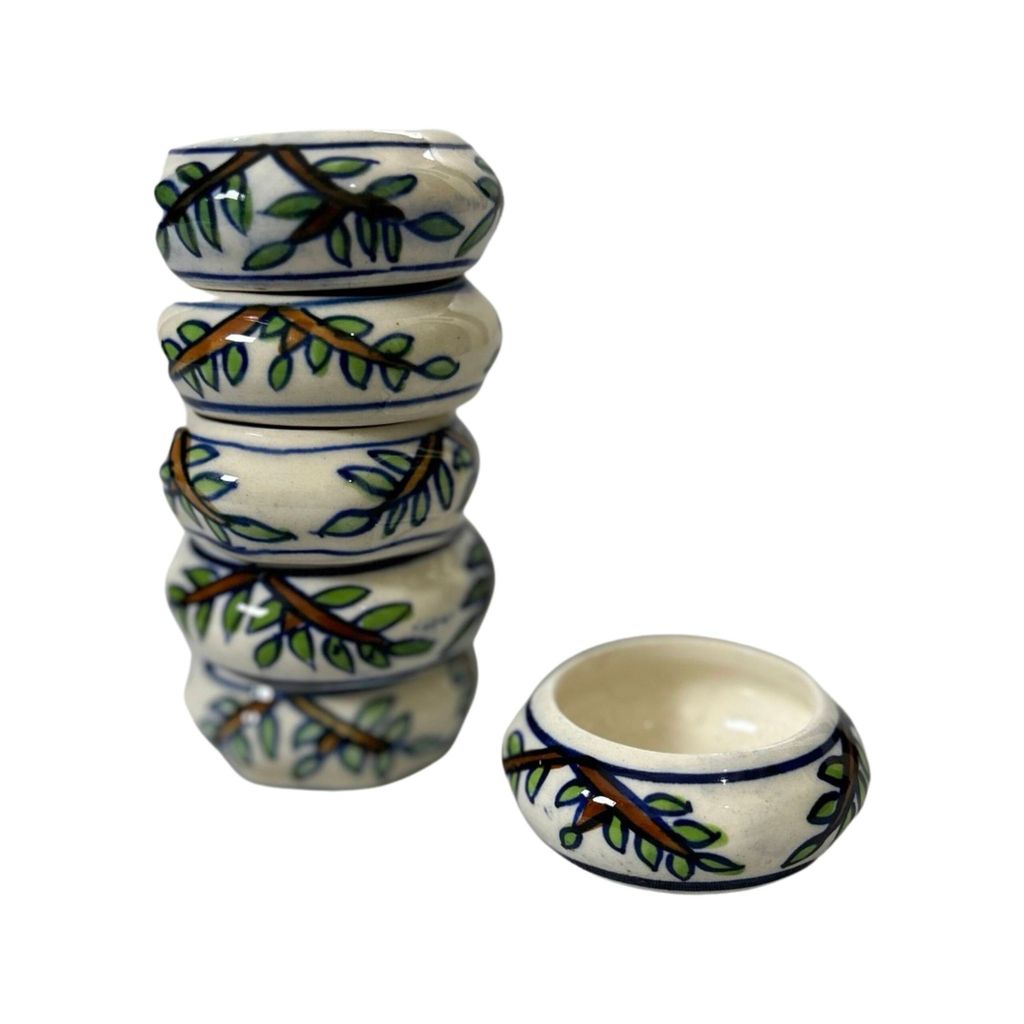 Ceramic Dining Colorful Floral Hand-Painted Ceramic Dip Bowls Set of 6 || Ketchup Bowls || Sauce Bowls || Chutney Bowls