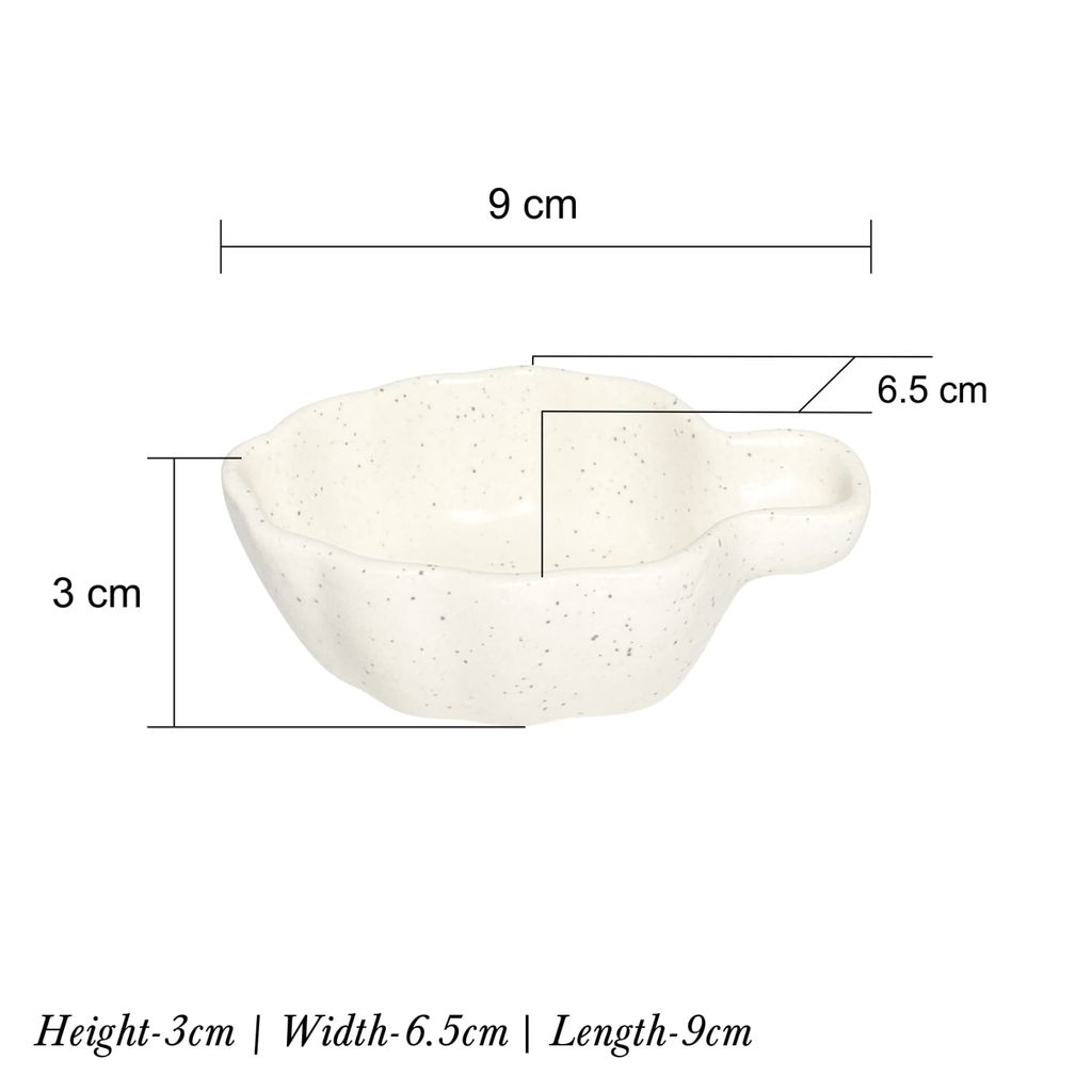 Ceramic Dining White Leaf Shaped Ceramic Dip Bowls Set of 6 || Ketchup Bowls || Sauce Bowls || Chutney Bowls