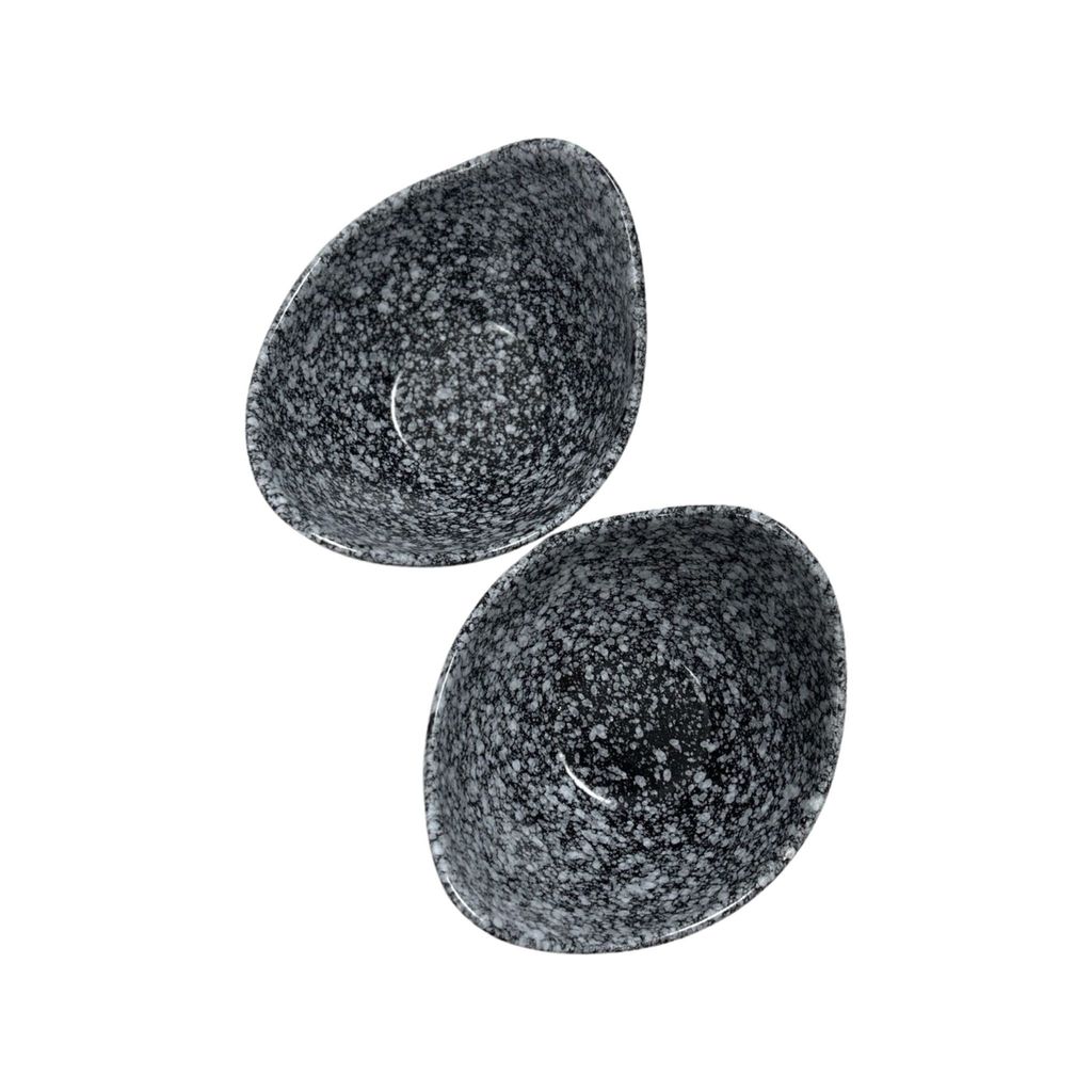 Ceramic Dining Matte Black Droplets Ceramic Snack Bowls Set of 2 || Salad Bowls || Pasta Bowls || Ceral Bowls