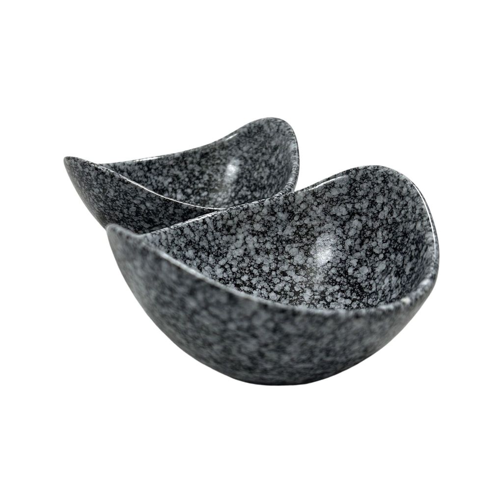 Ceramic Dining Matte Black Droplets Ceramic Snack Bowls Set of 2 || Salad Bowls || Pasta Bowls || Ceral Bowls