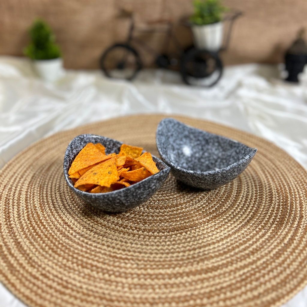 Ceramic Dining Matte Black Droplets Ceramic Snack Bowls Set of 2 || Salad Bowls || Pasta Bowls || Ceral Bowls