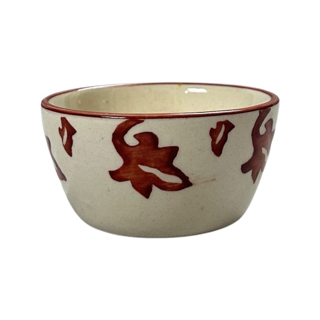 Ceramic Dining Brown and White Floral Ceramic Dip Bowls Set of 2 || Ketchup Bowls || Sauce Bowls || Chutney Bowls