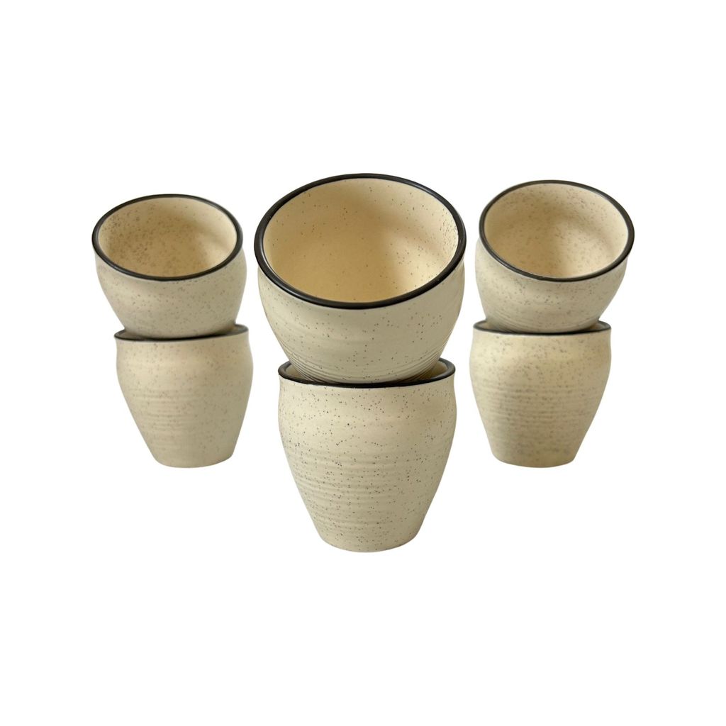 Ceramic Dining Matte White Kullads Set of 6