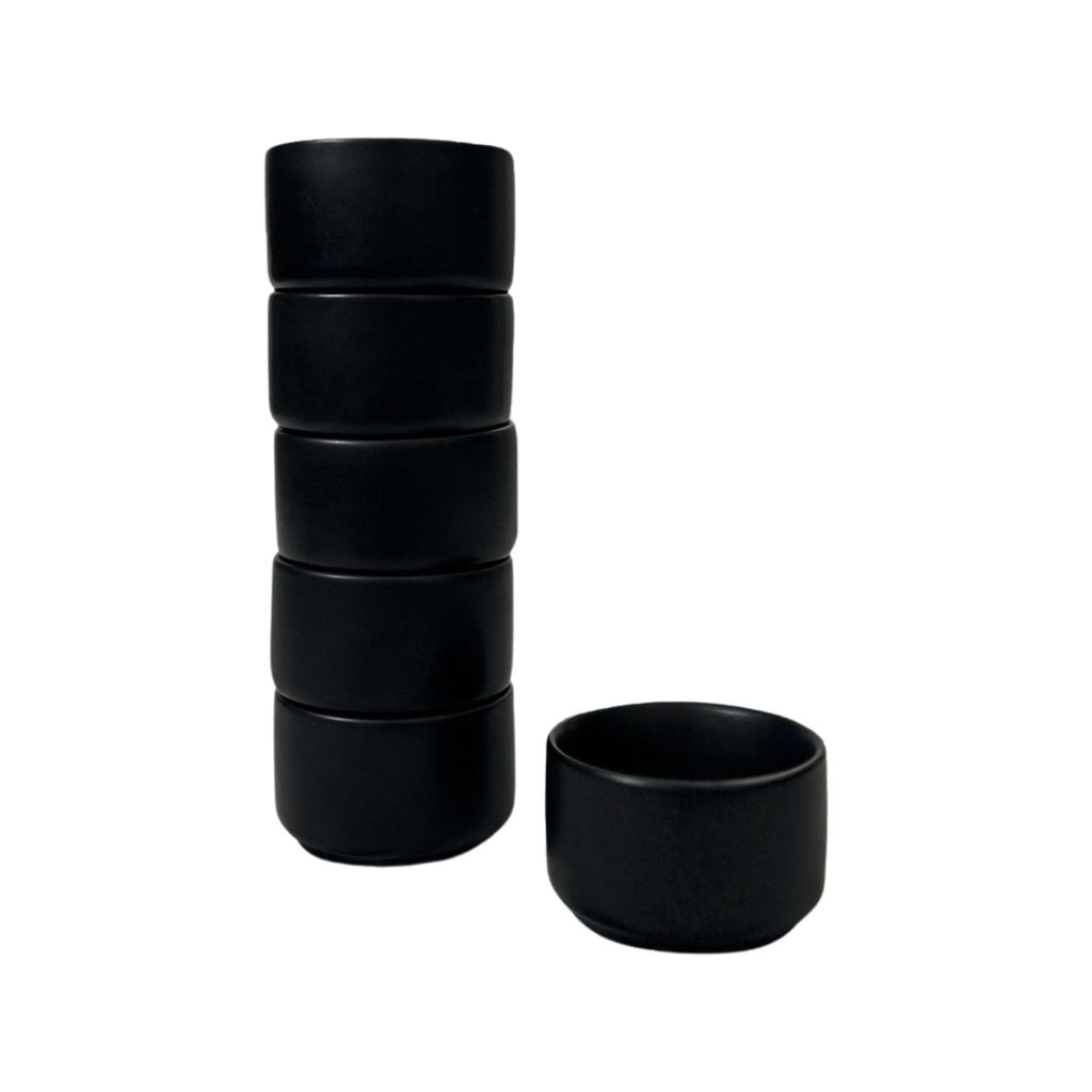 Ceramic Dining Chic Matte Black Ceramic Dip Bowls Set of 6